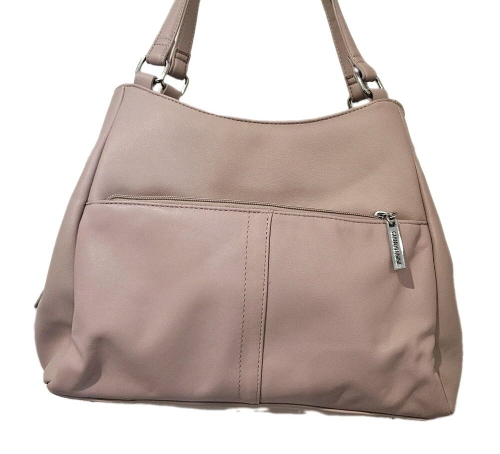 Giani Bernini Nappa 4 Poster Leather Shoulder Bag Rose Pink NWT
